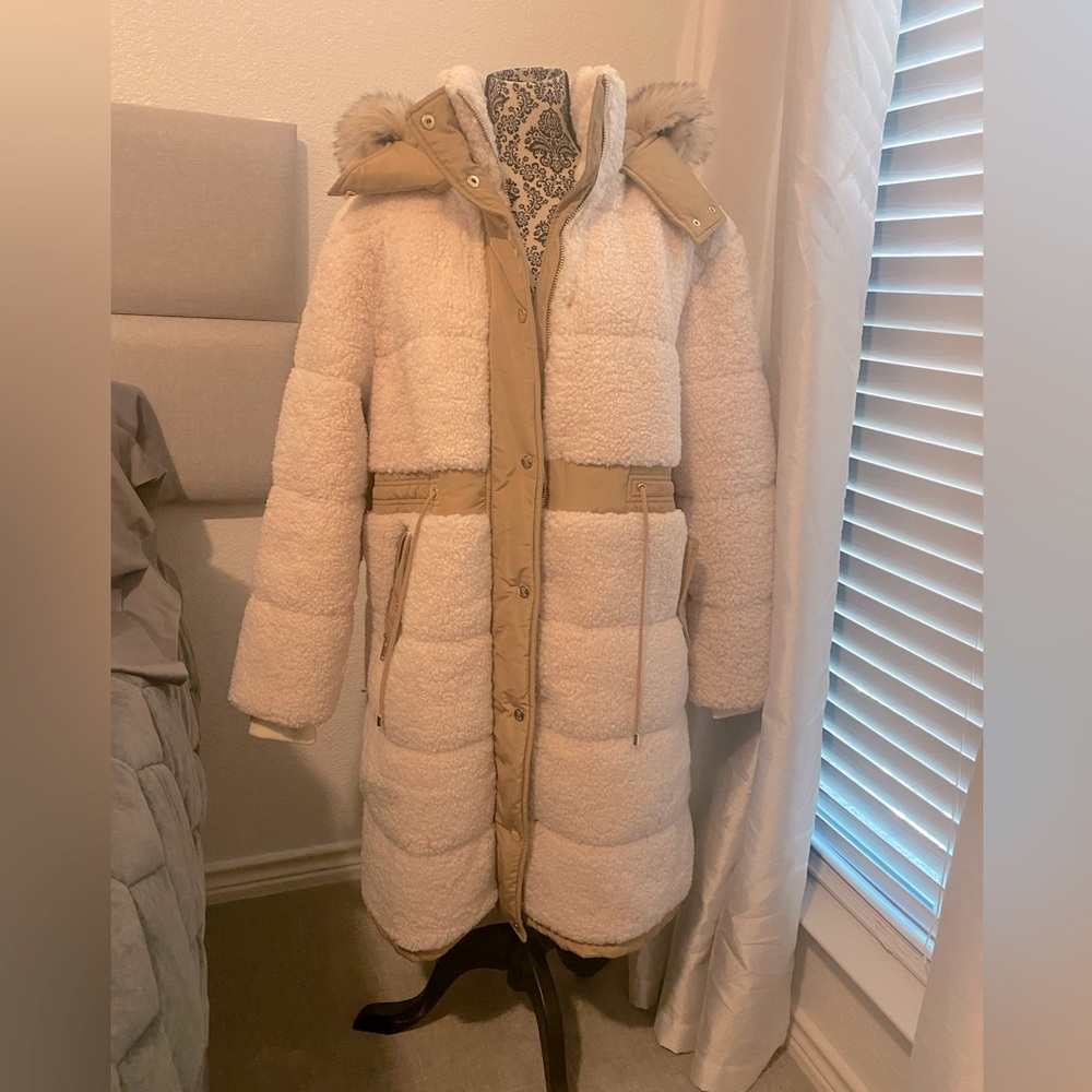 Long lined hooded coat